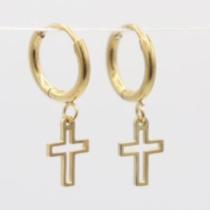 pendientes acero cruz