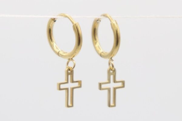 pendientes acero cruz